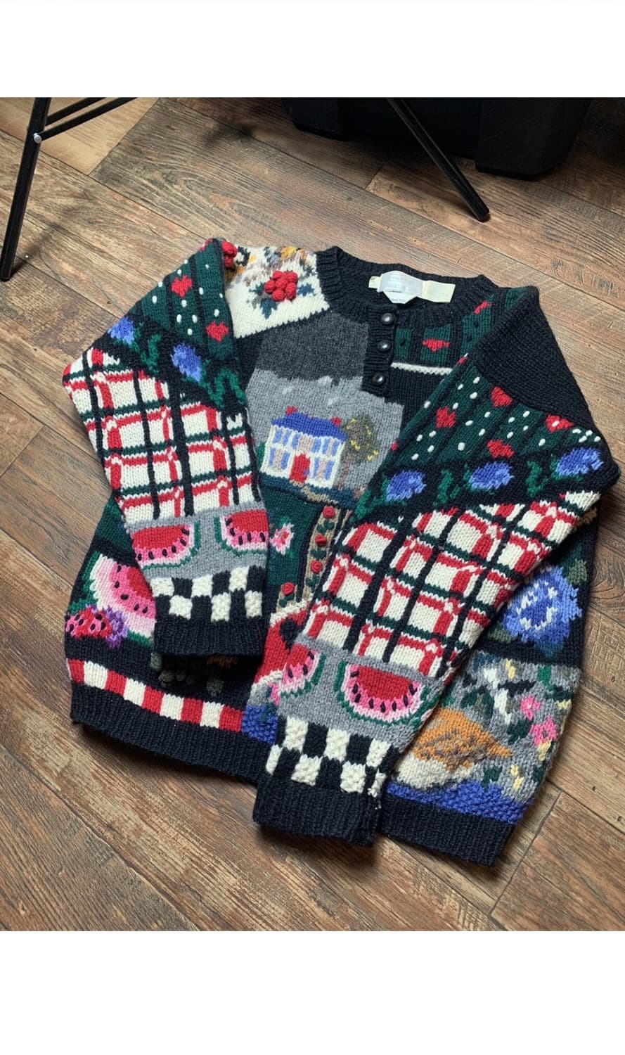 빈티지 곰돌이 울 니트 테디베어니트 수박니트 하트니트 입체니트 핸드메이드 상품이미지2