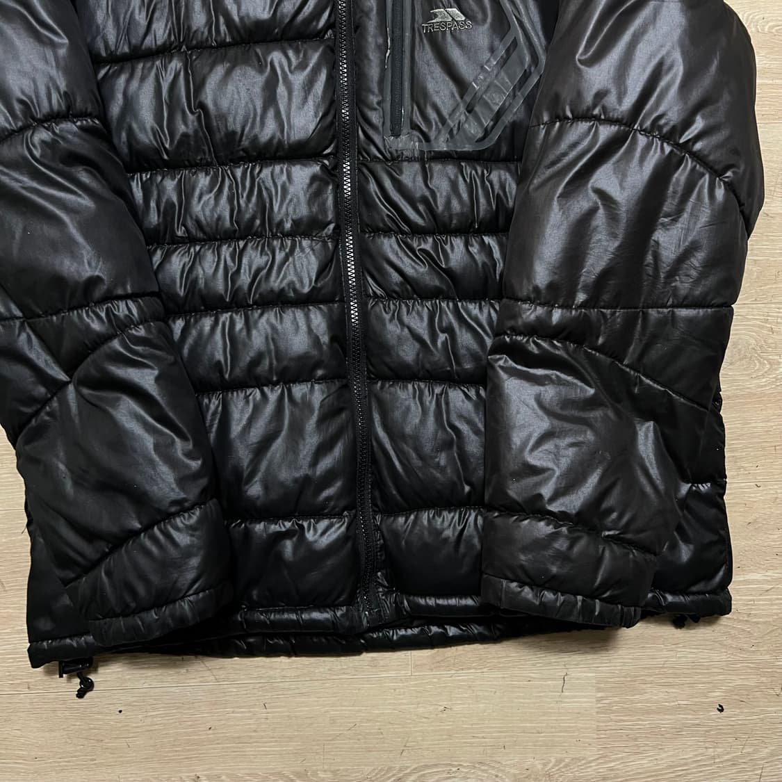 트레스패스 여성 포켓 로고 후드 경량패딩 점퍼 [블랙] L/100 상품이미지3