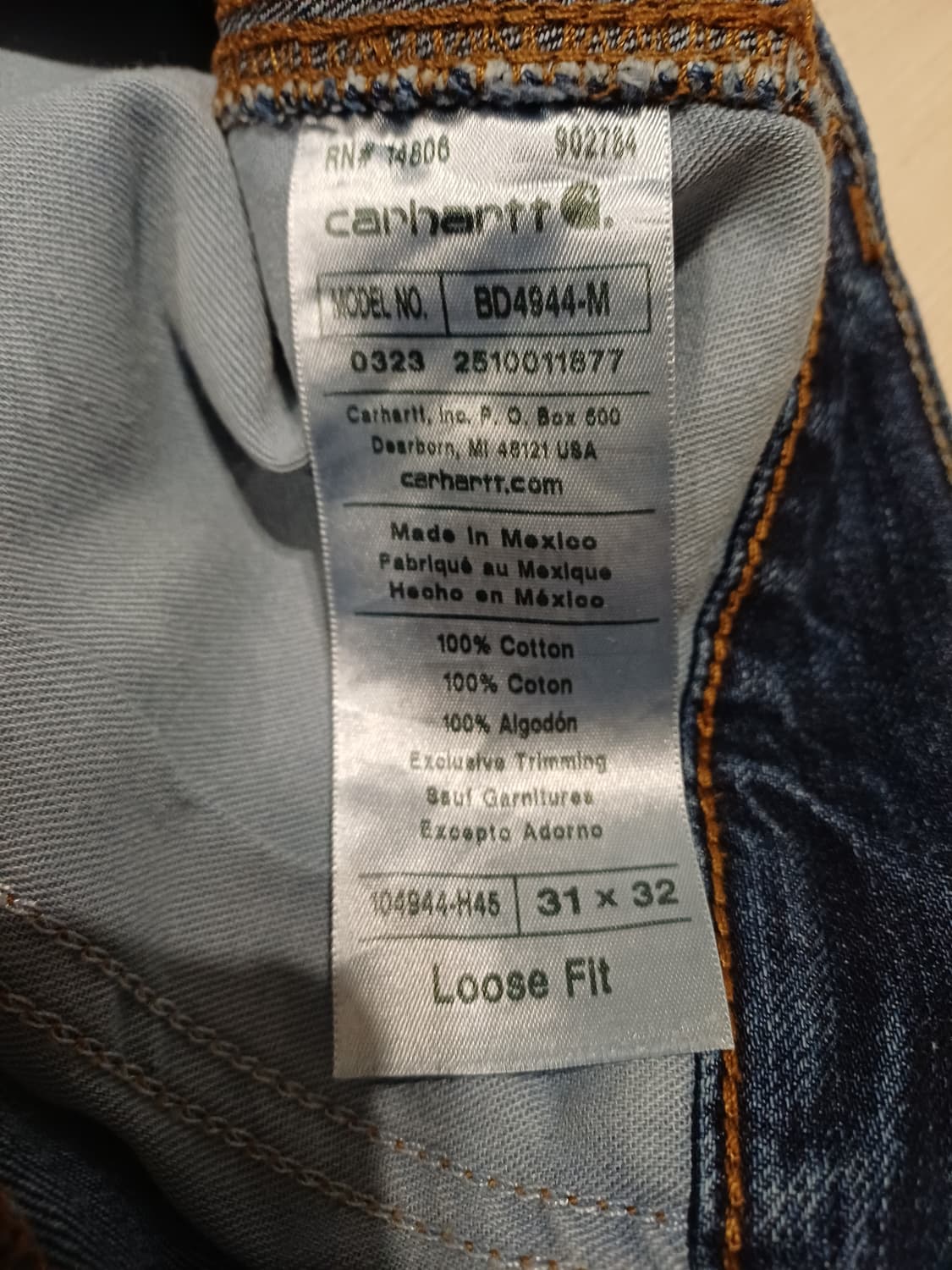 칼하트 더블니 인디고 데님 워크팬츠 31사이즈 상품이미지3
