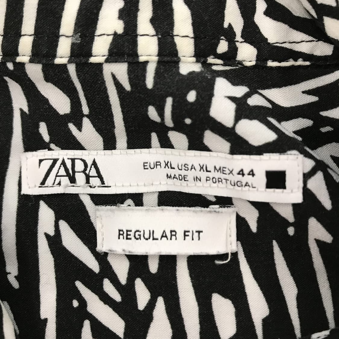 자라 ZARA 기하학패턴 릴렉스 반팔셔츠 [XL] 상품이미지4