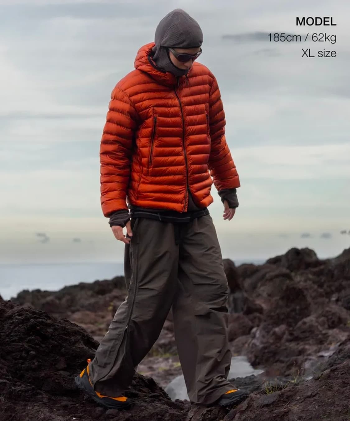 [시티 레저] 시어 립스탑 후디드 라이트 다운 재킷 경량패딩 [오렌지] 상품이미지2