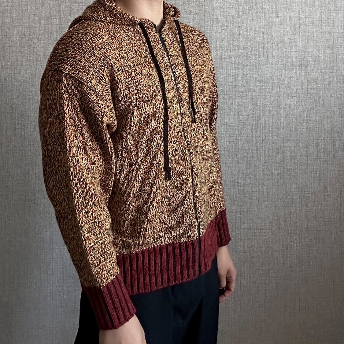 MARNI x UNIQLO 믹스 컬러 얀 풀짚 후드집업 상품이미지3