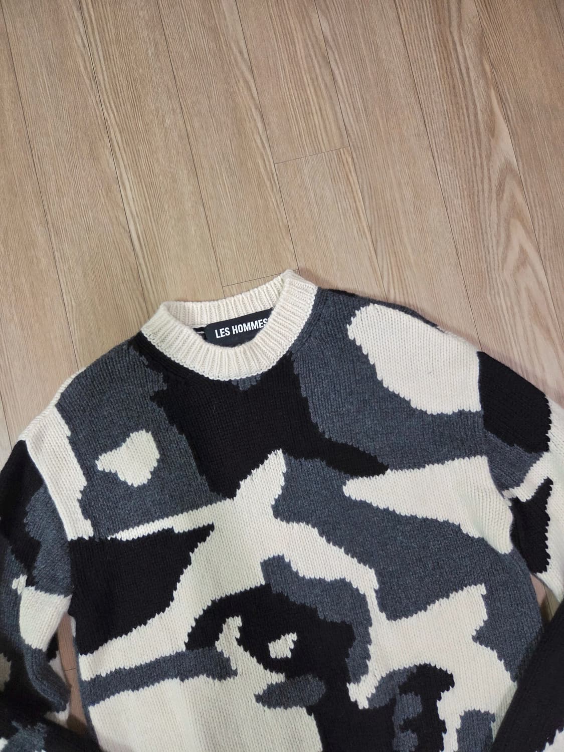 레스옴므 메이드 이태리 짜임 라운드 니트 상품이미지2