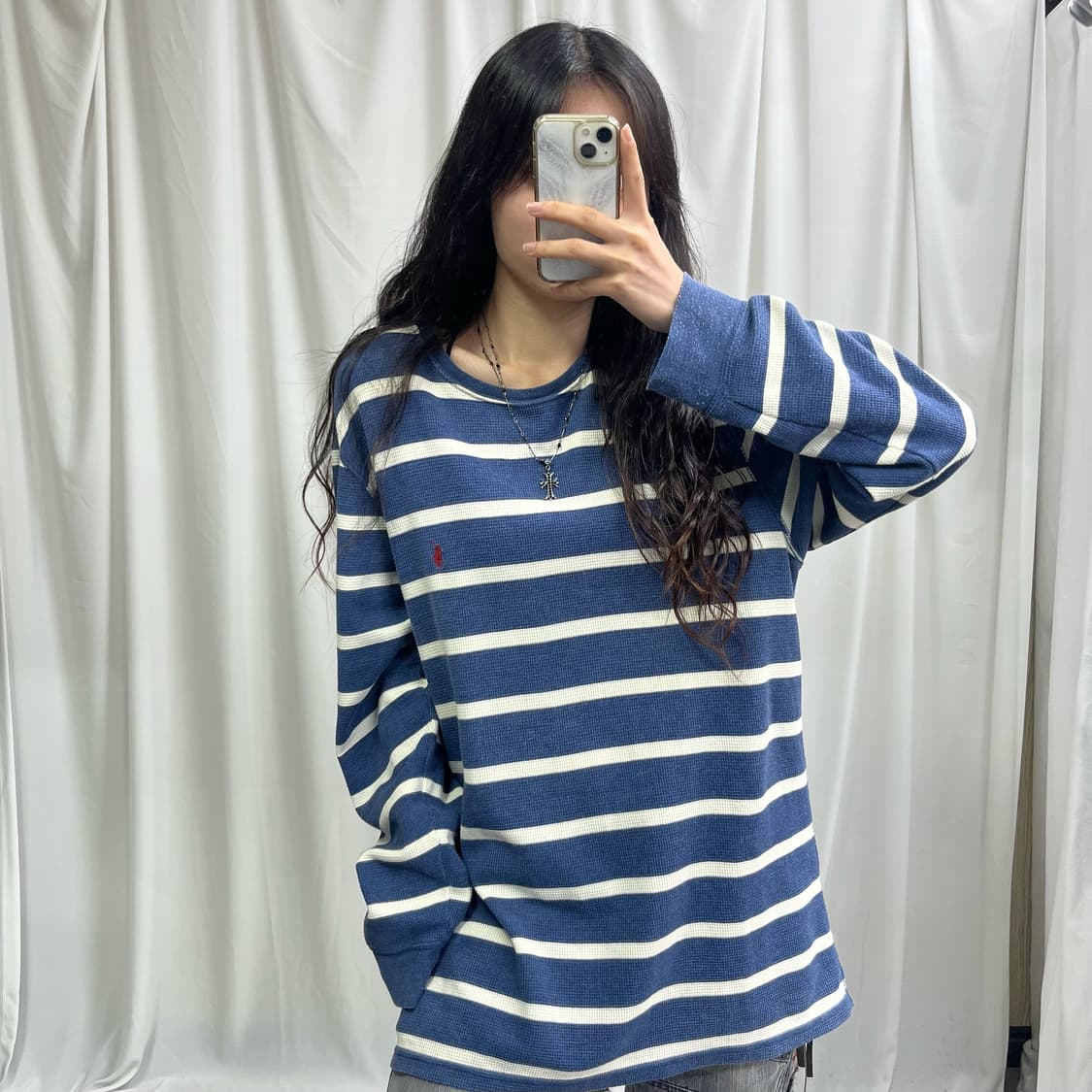 Polo blue stripe waffle T-shirts 상품이미지2