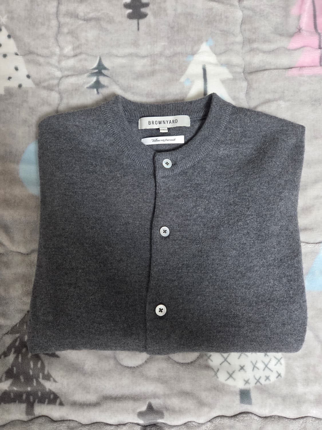 브라운야드 라운드넥 가디건 그레이 상품이미지2