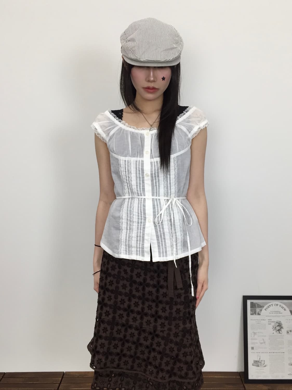 Jpn Fairycore Sleeveless Ruffle Shirts 상품이미지1