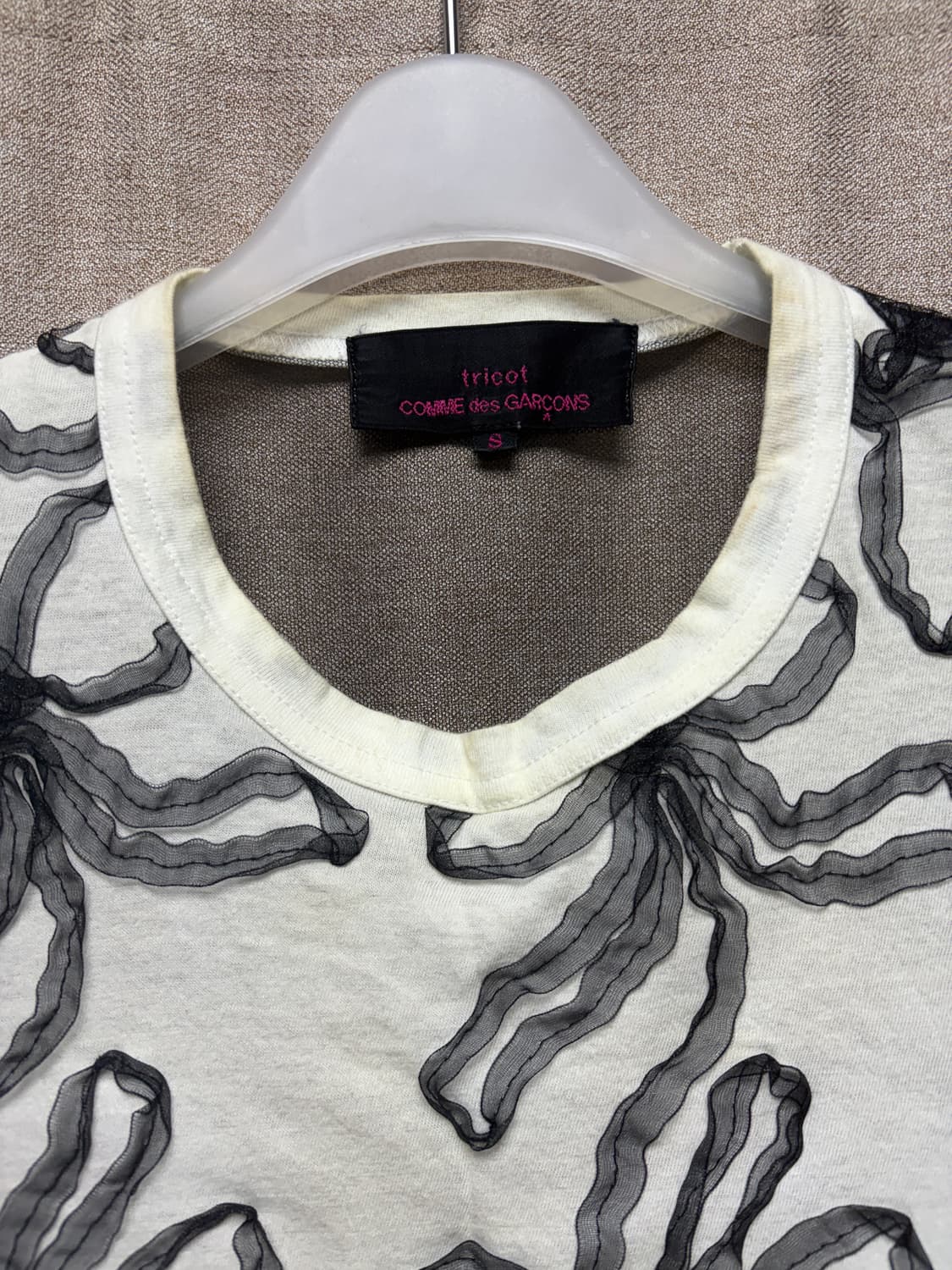 [S] tricot comme des garcons 백 시스루 반팔 상품이미지3