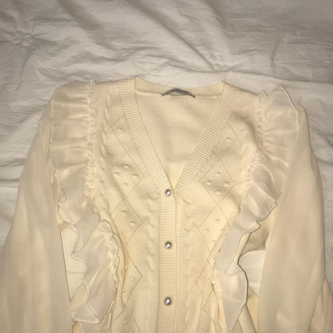 프릴 레이스 니트 가디건 상품이미지2