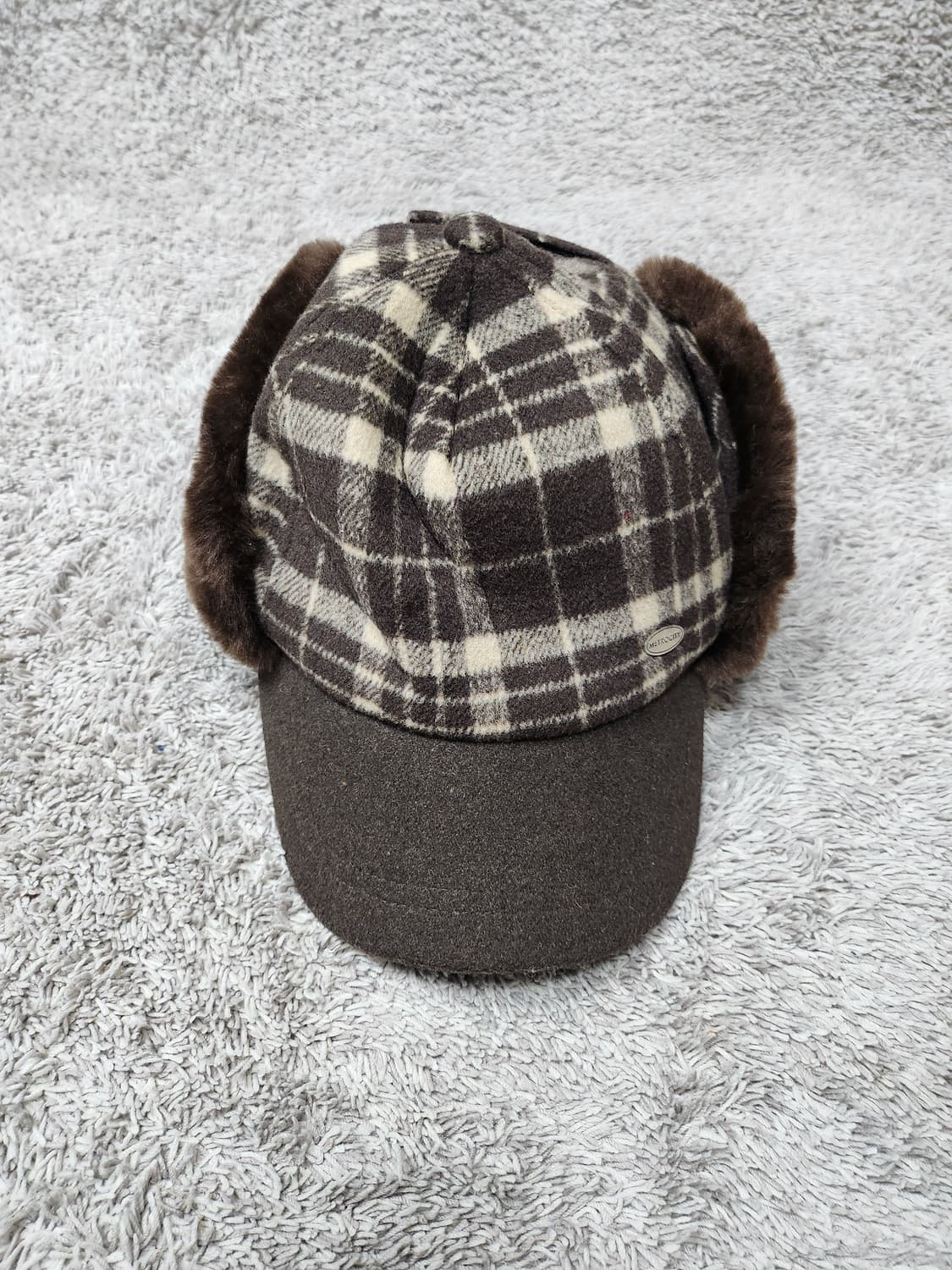 메트로시티 체크 귀달이 모자 새제품급 상품이미지1