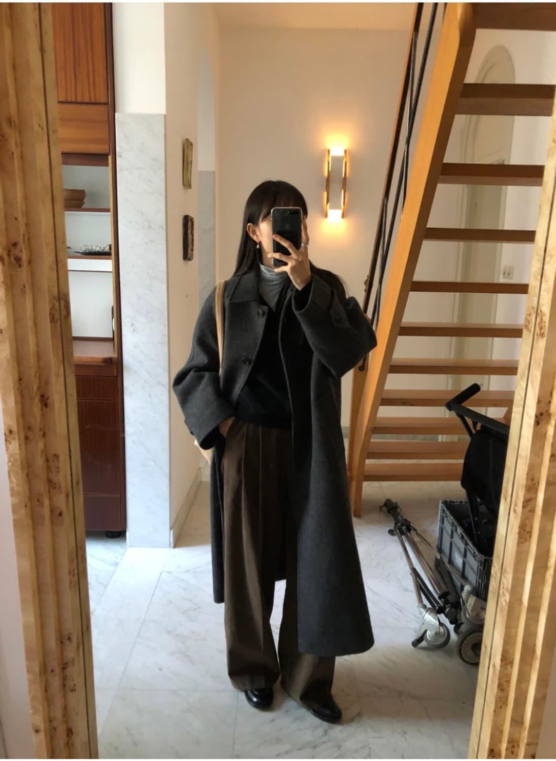 [르모어/미착용] 코듀로이 핀턱 슬랙스 카키 상품이미지5