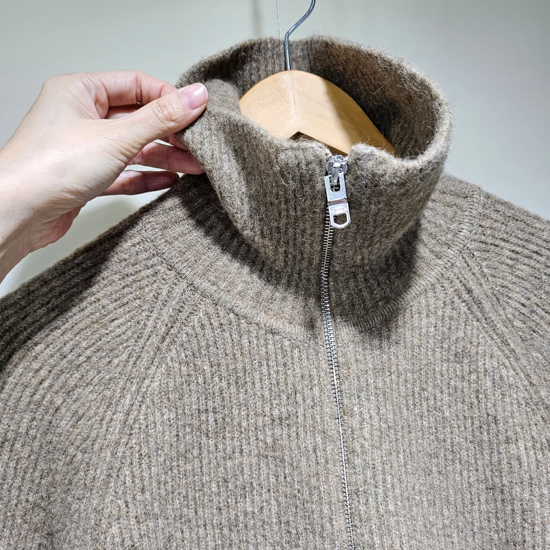 BEAKER 비이커 22FW 아웃포켓 칼라넥 니트 집업 카디건 ~55 상품이미지6