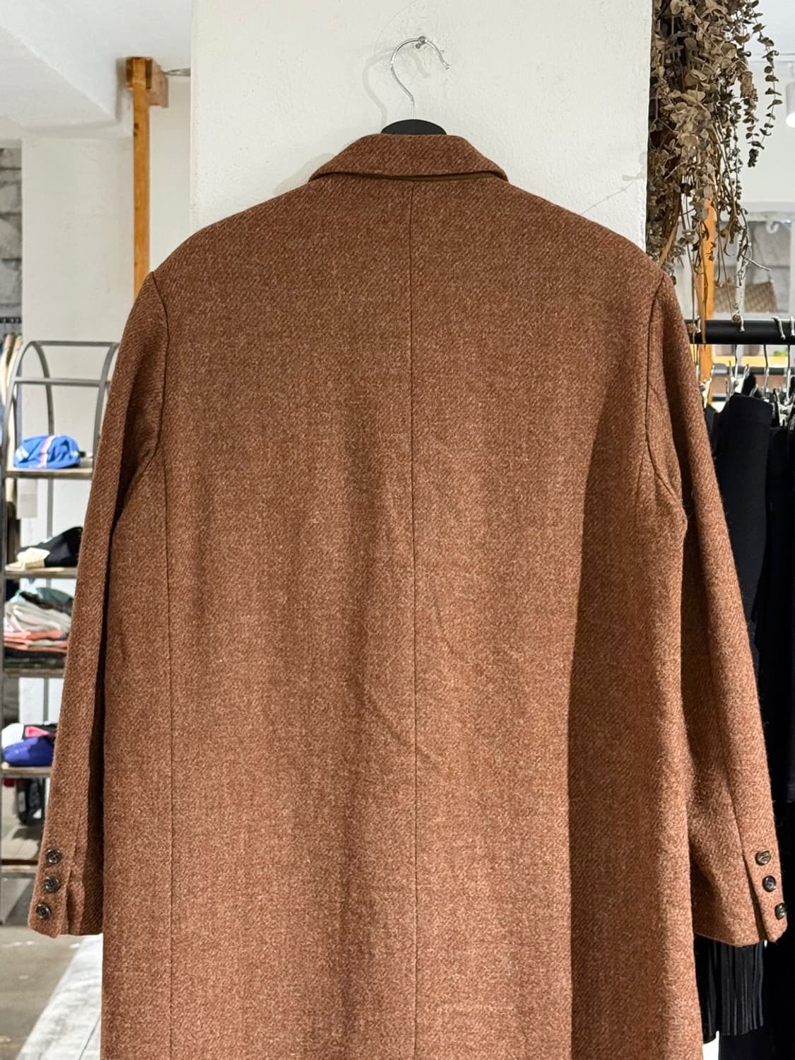 와이즈 비스 브라운 싱글 울 롱 코트 상품이미지5