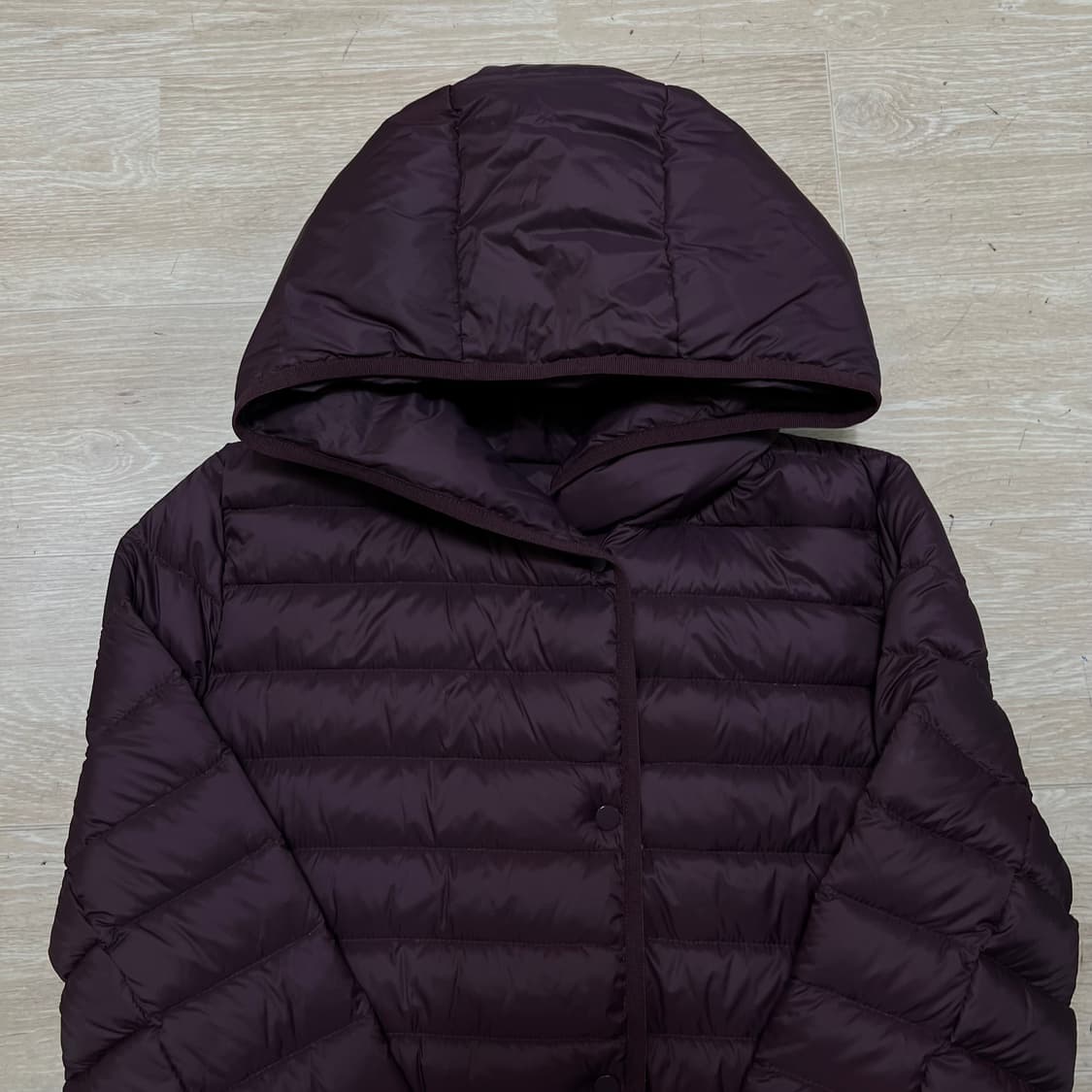 레노마 여성 덕다운 후드 벨티드 경량 롱패딩 [다크 퍼플] 55-66 상품이미지2