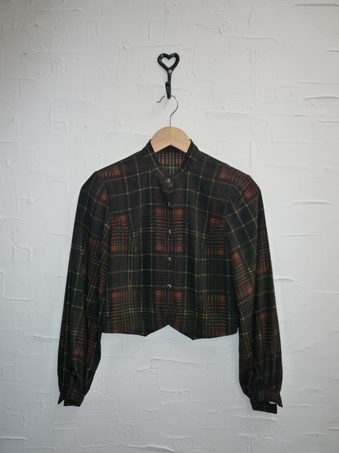 Check crop blouse 상품이미지4
