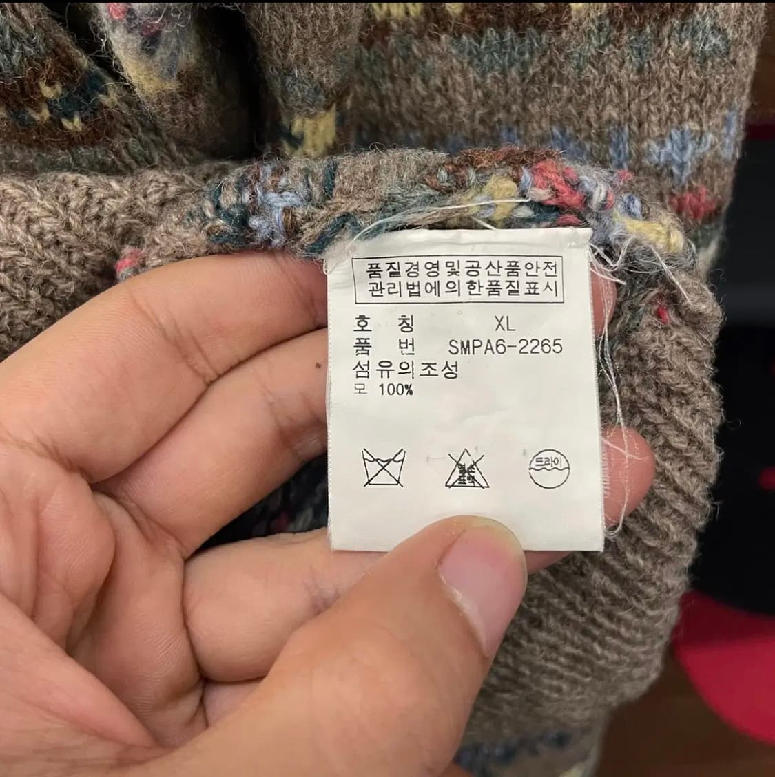 90s 폴로 랄프로렌 울 핸드 니트 페어아일 노르딕브이넥 니트 스웨터 상품이미지3