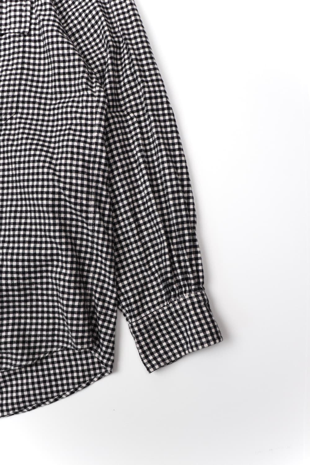 Porter classic 플란넬 깅엄 체크 롤업 셔츠 블랙 상품이미지4