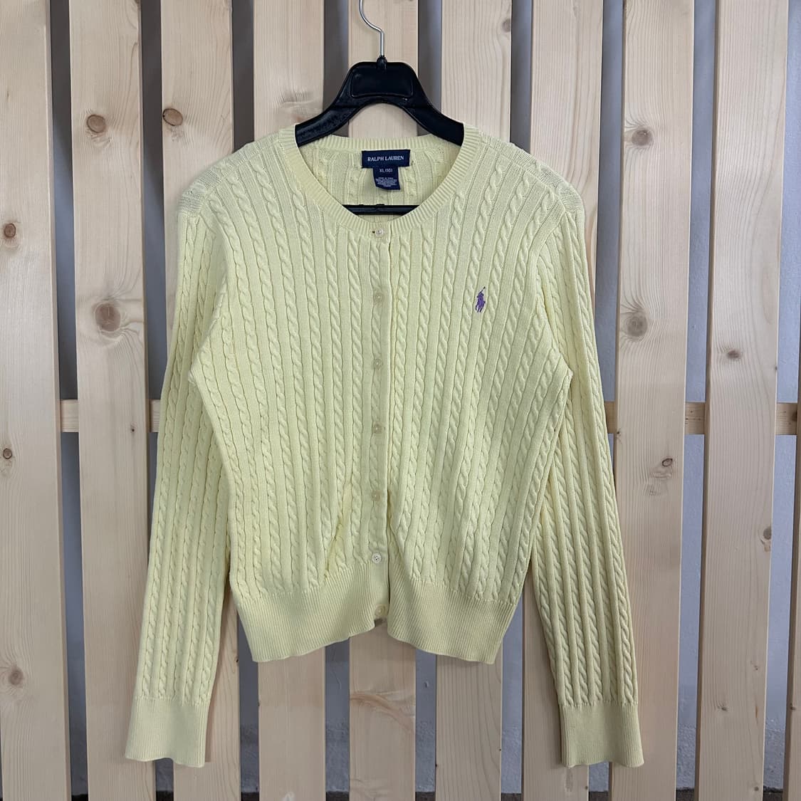 (S) 폴로 랄프로렌 옐로우 케이블 니트 가디건 상품이미지1