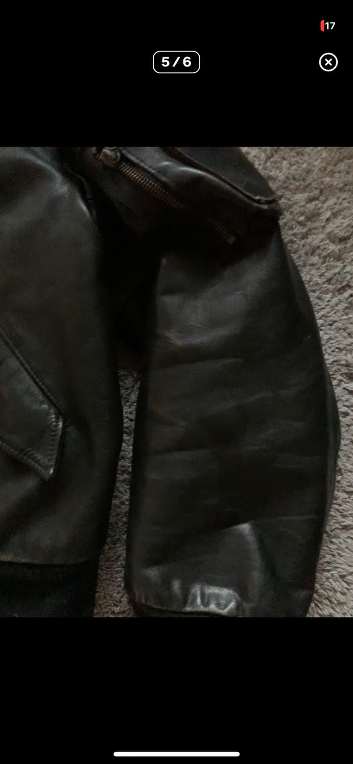 빈티지 쇼트 레더 ma-1 상품이미지5