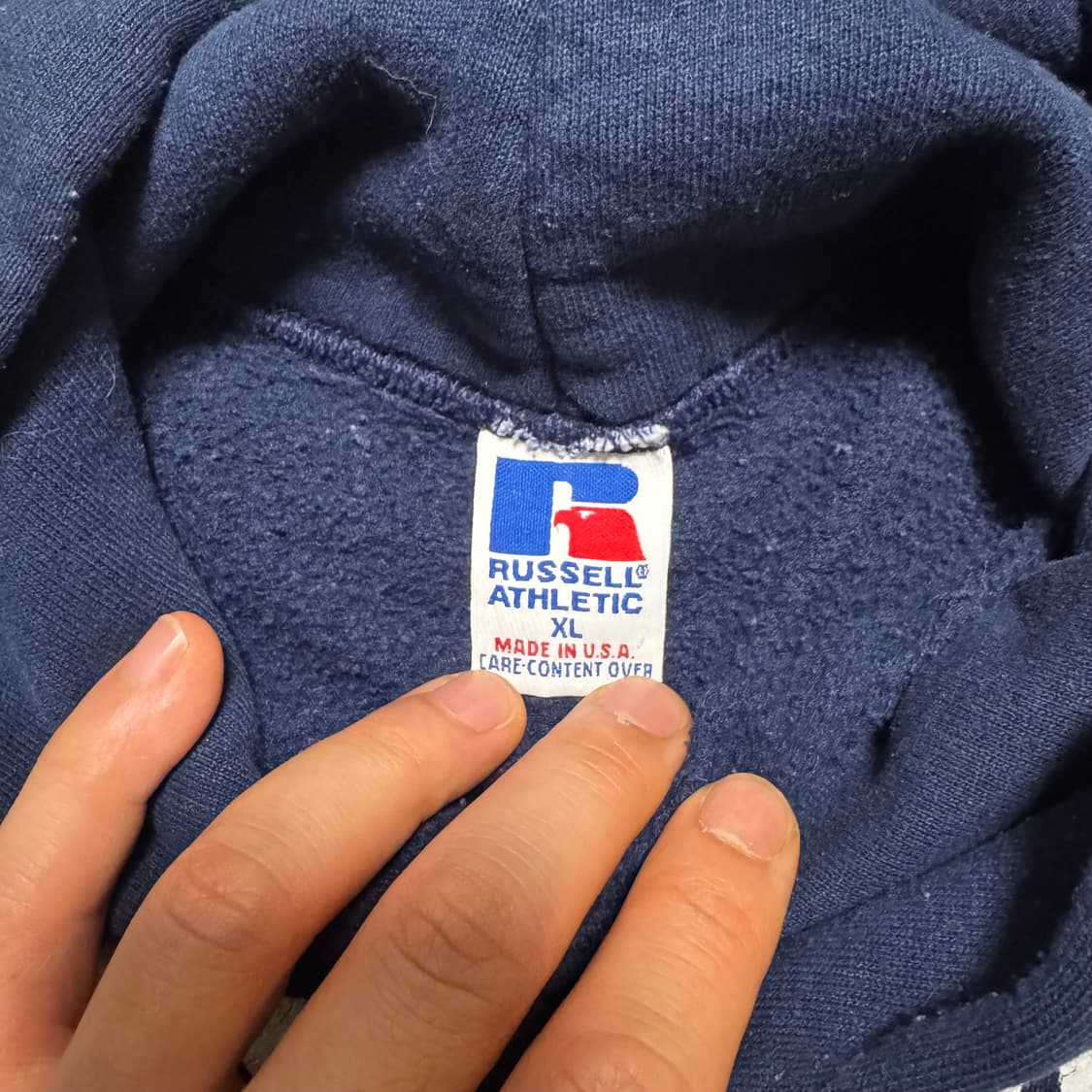 (XL) 빈티지 러셀 후드티 네이비 상품이미지2