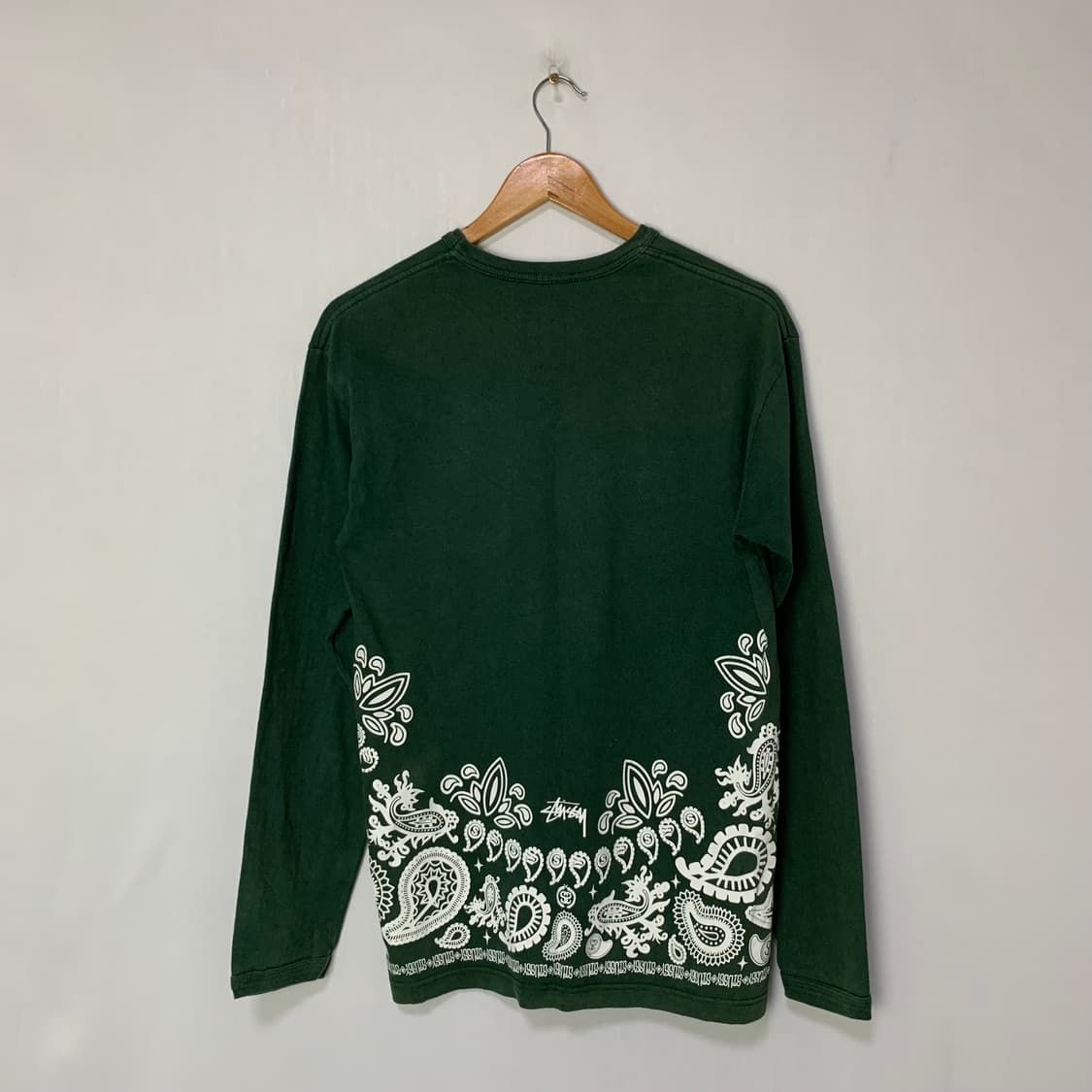 스투시 STUSSY 빈티지 패턴 긴팔 티셔츠 롱슬리브 그린 M 상품이미지3
