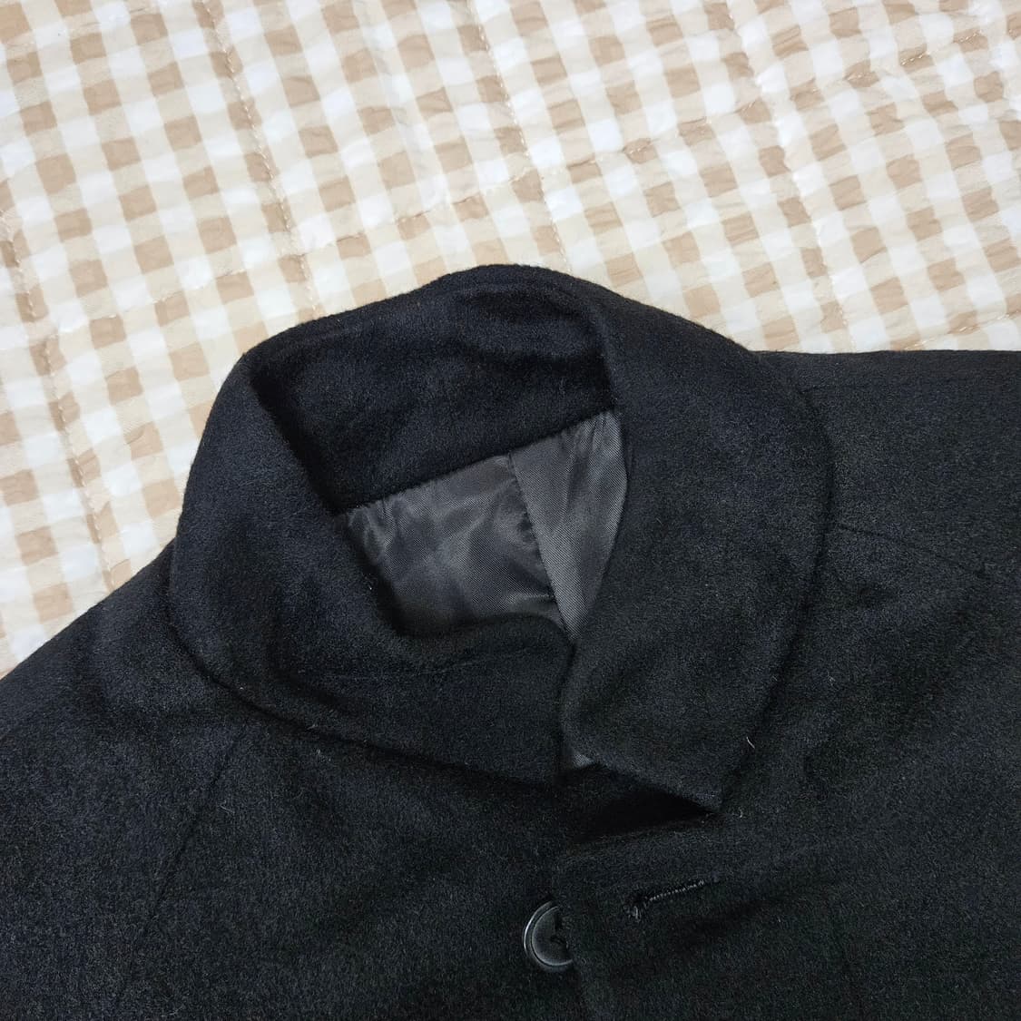 검정색 캐시미어100 롱 코트 자켓 남자100~105 상품이미지2