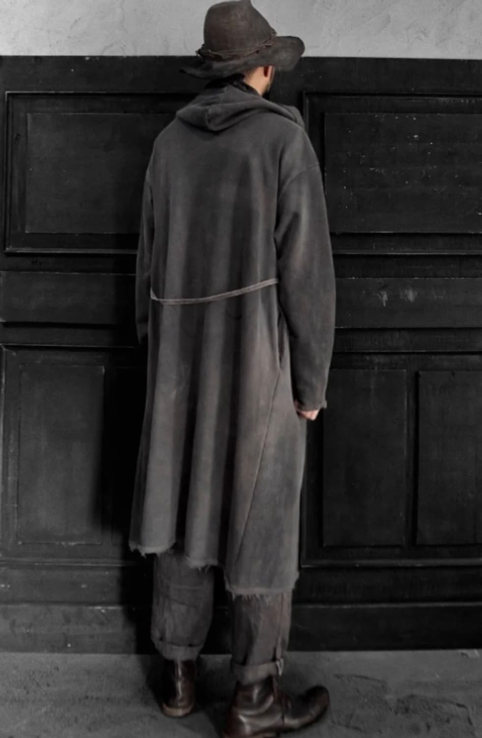 Lun Peng 카키시부 염색 후드 코트 상품이미지2