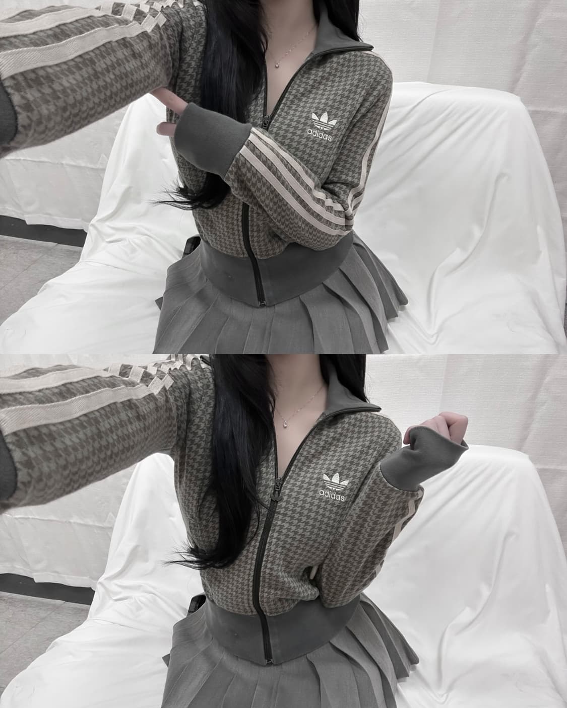 극희귀매물 아디다스 슬림핏 카키 집업 상품이미지1