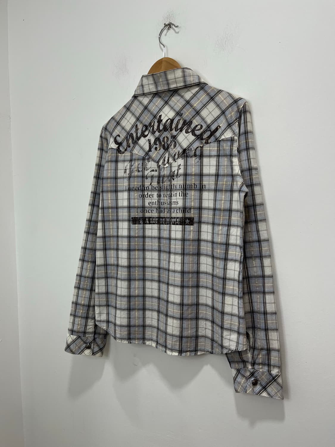 락펑크 웨스턴  양각 버튼 포켓 체크 셔츠 상품이미지7