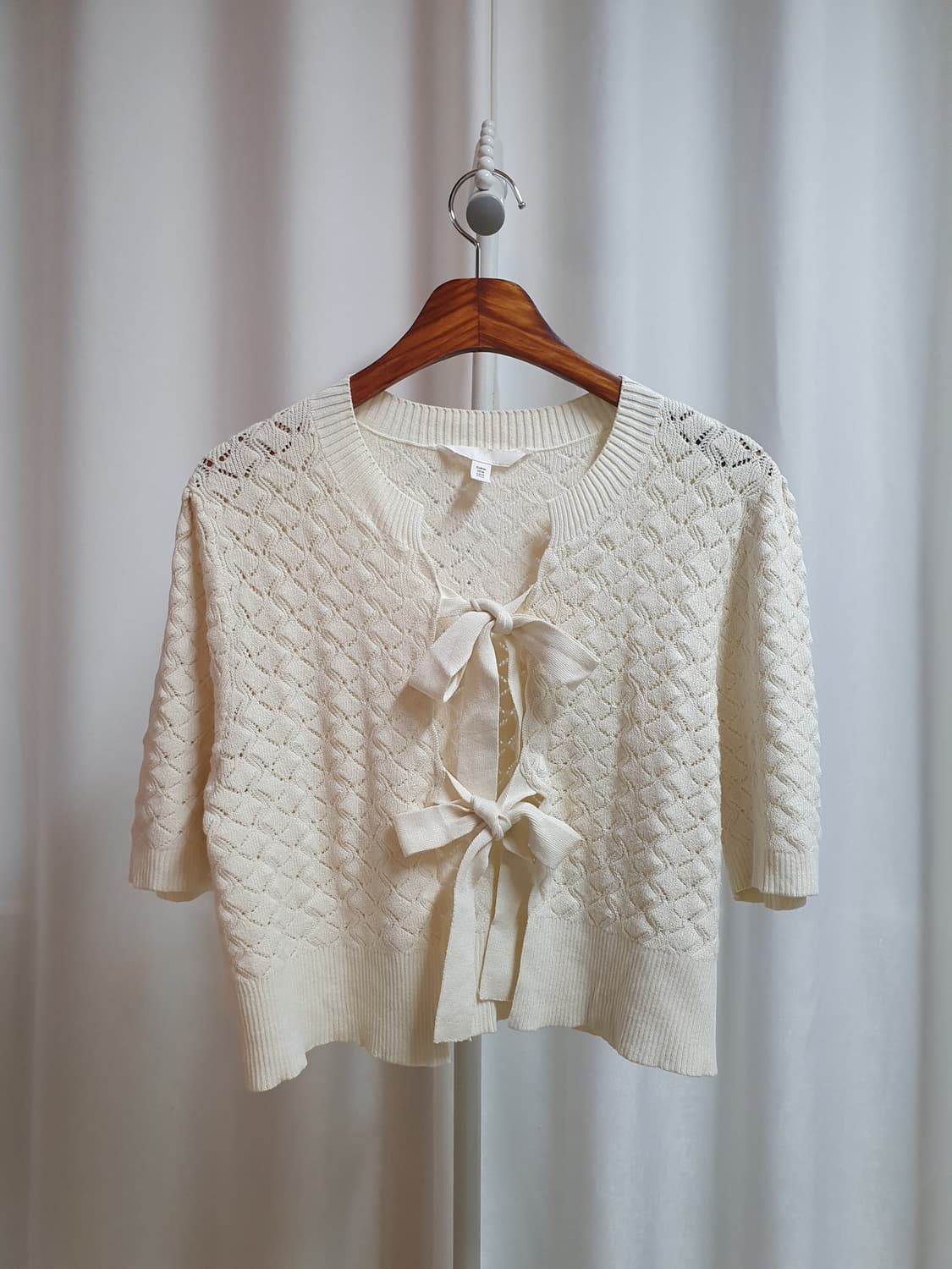 H&M 리본 크롭 가디건 상품이미지2