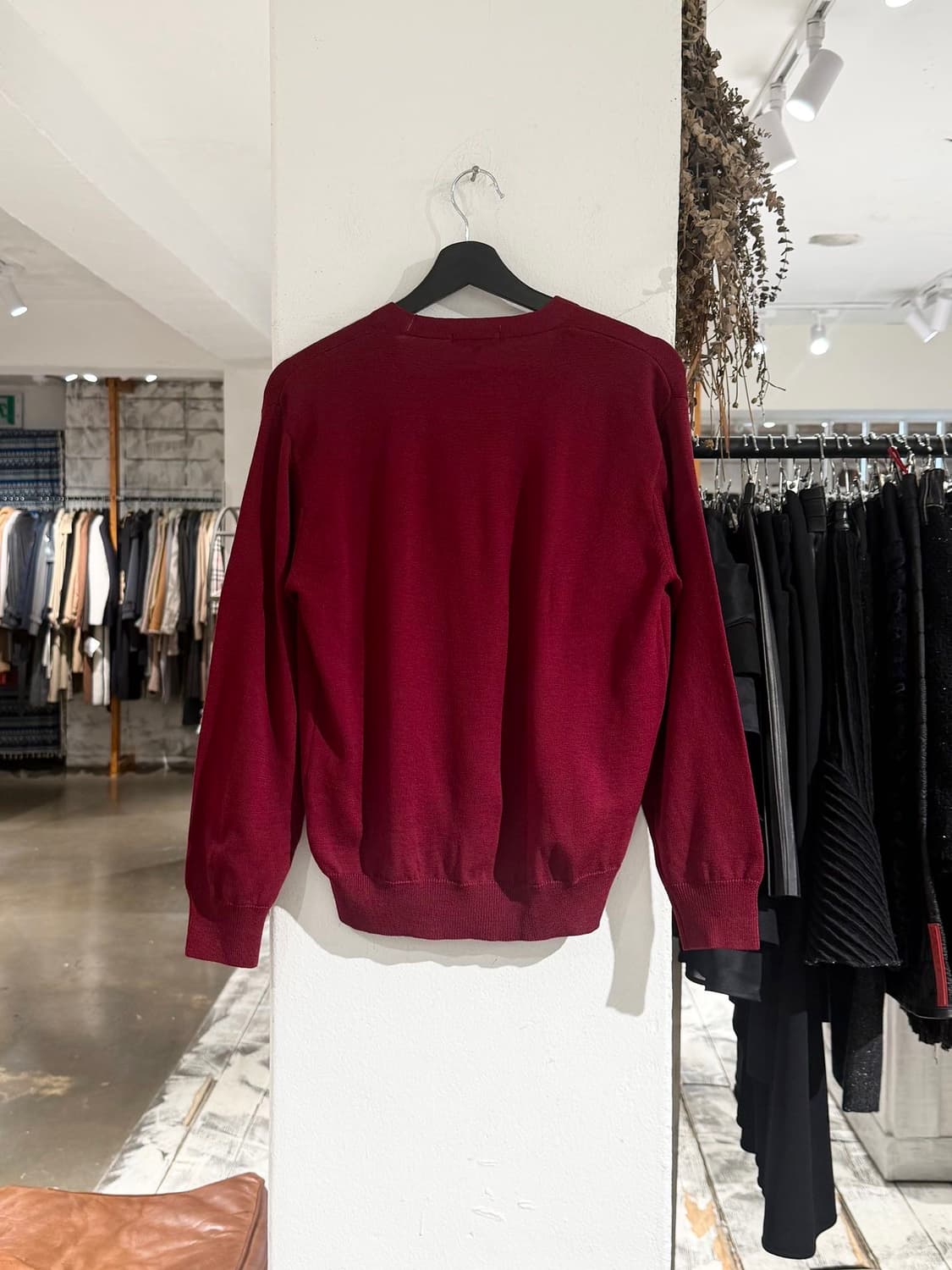 버버리 버건디 울 브이넥 니트 가디건  상품이미지6