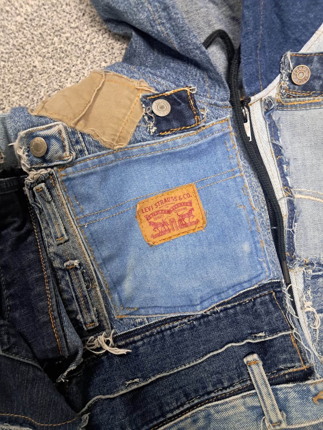 리바이스 데님패치워크 크롭자켓 상품이미지2