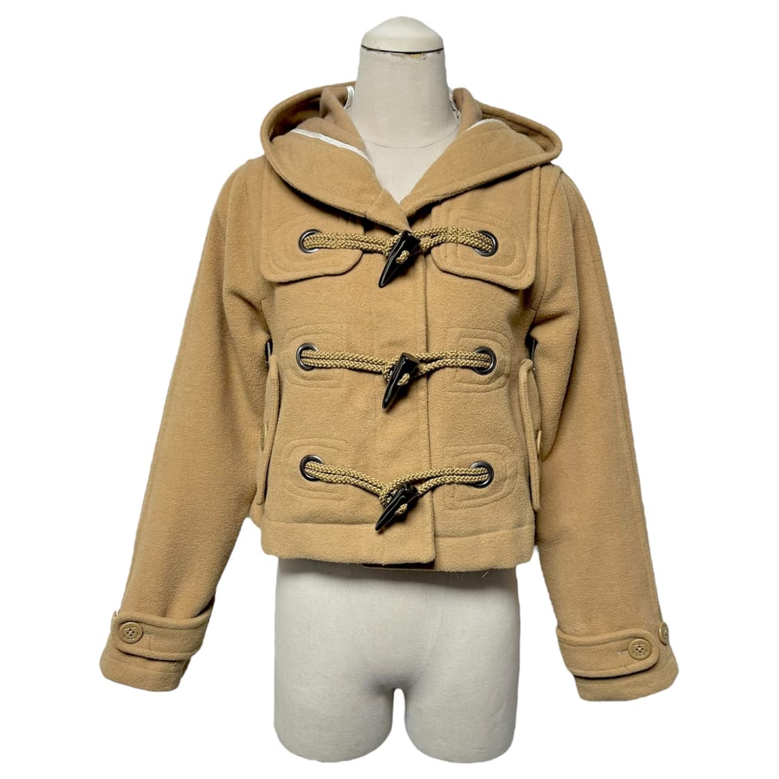 3692 브라운 크롭 후드 더플코트 떡볶이코트 상품이미지1