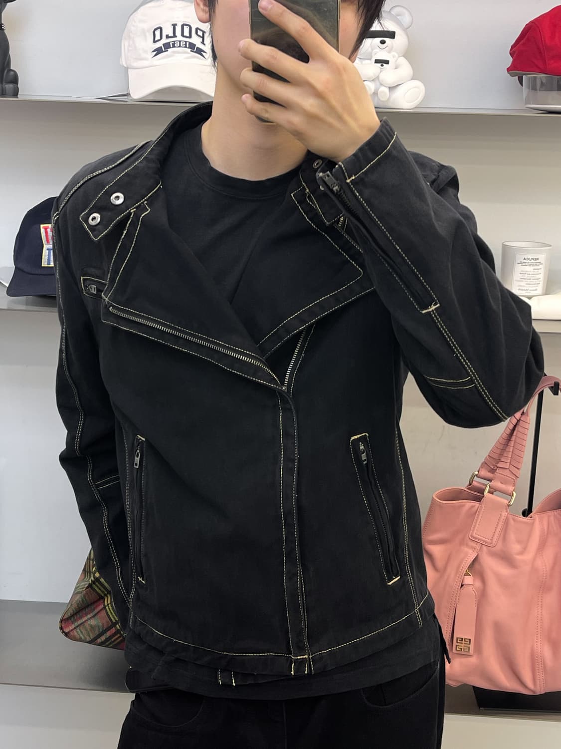 Dkny jeans 코튼 스티치 바이커 자켓 상품이미지2