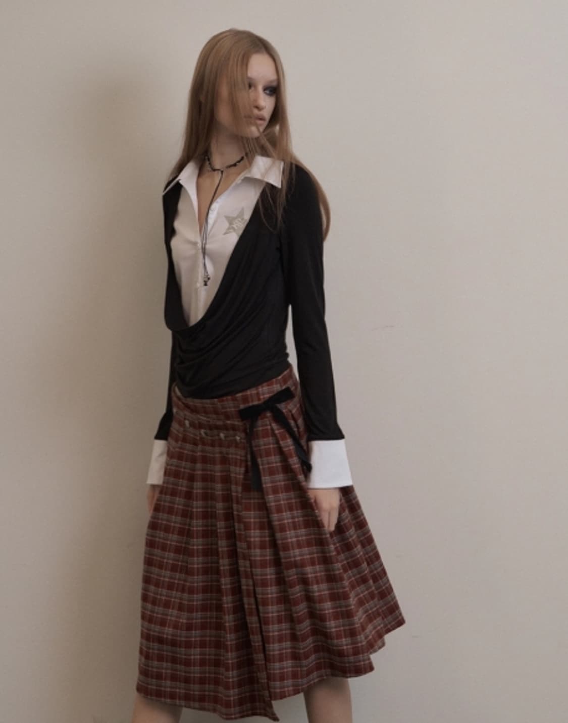 SETUP EXE SHIRTS LAYERED TOP / BLACK 상품이미지4