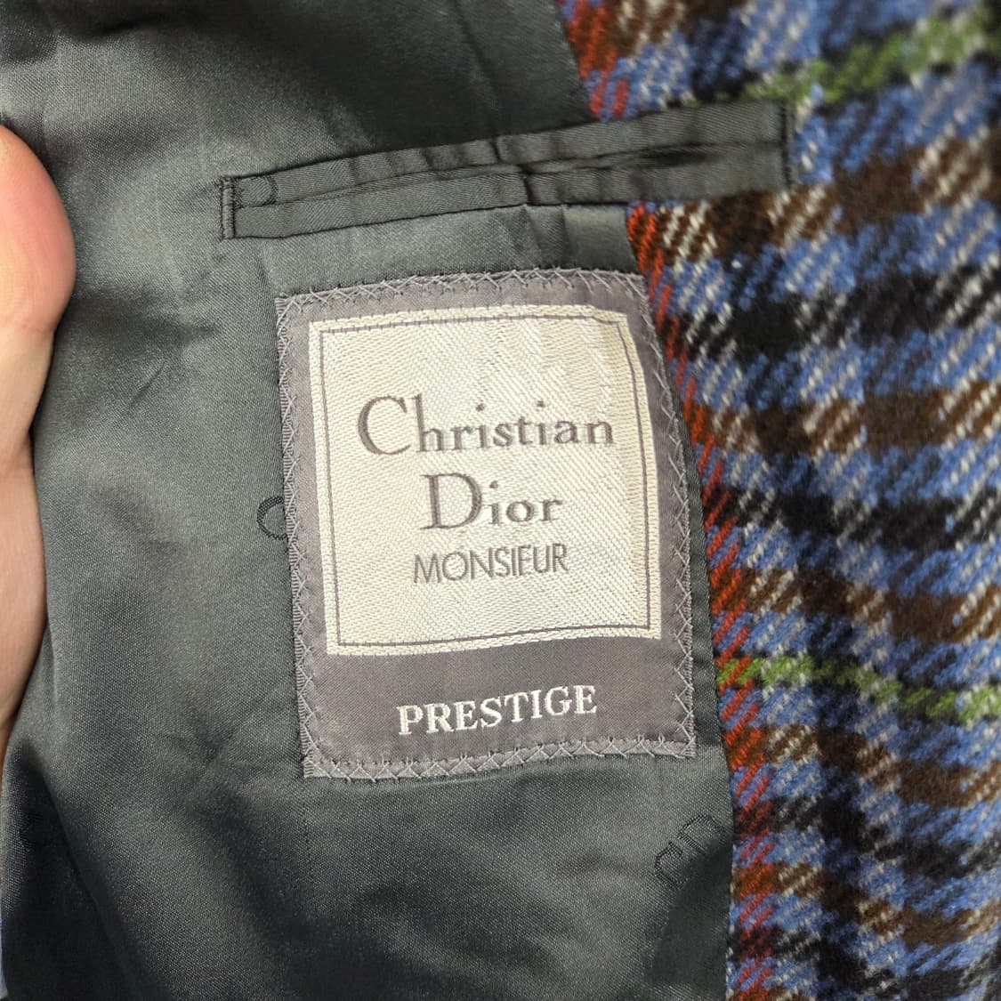 크리스찬디올 체크 울 자켓 남L 상품이미지3