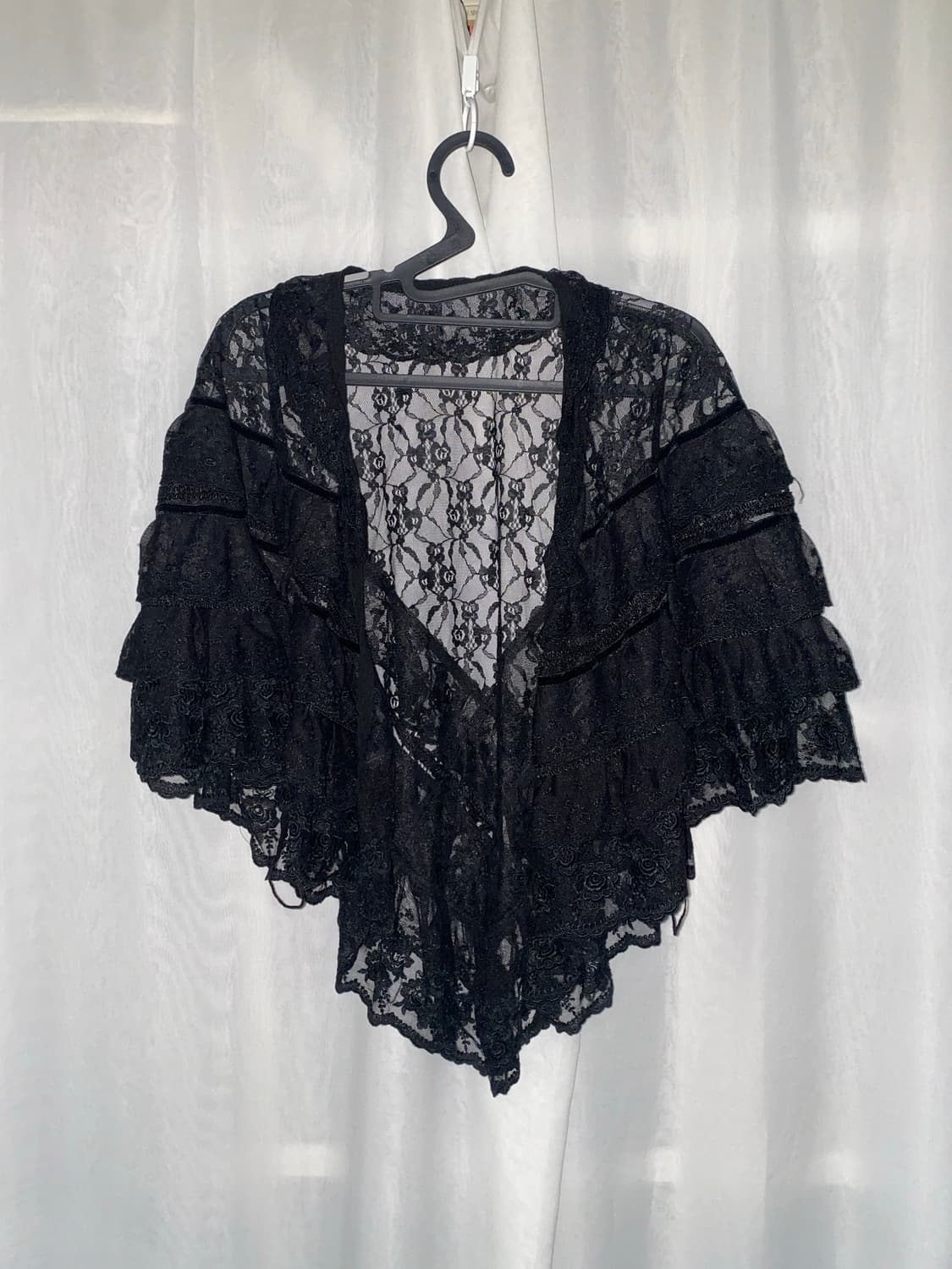 블랙 레이스 케이프 고딕 고스 펑크 상품이미지2