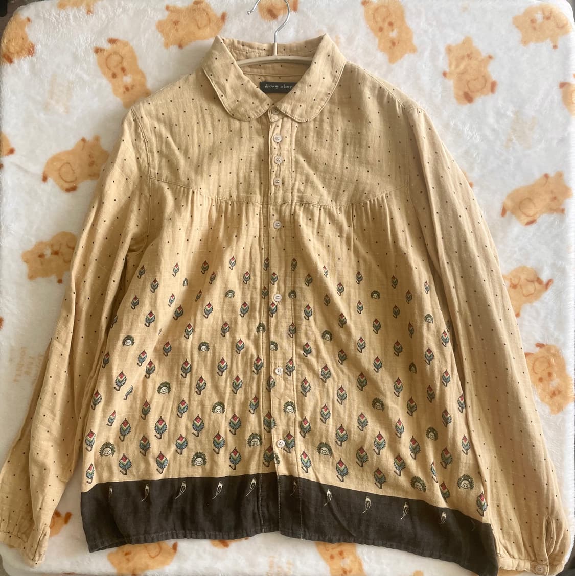 모리걸 빈티지 드럭스토어 코튼 셔츠 🐷💛🤎 상품이미지1