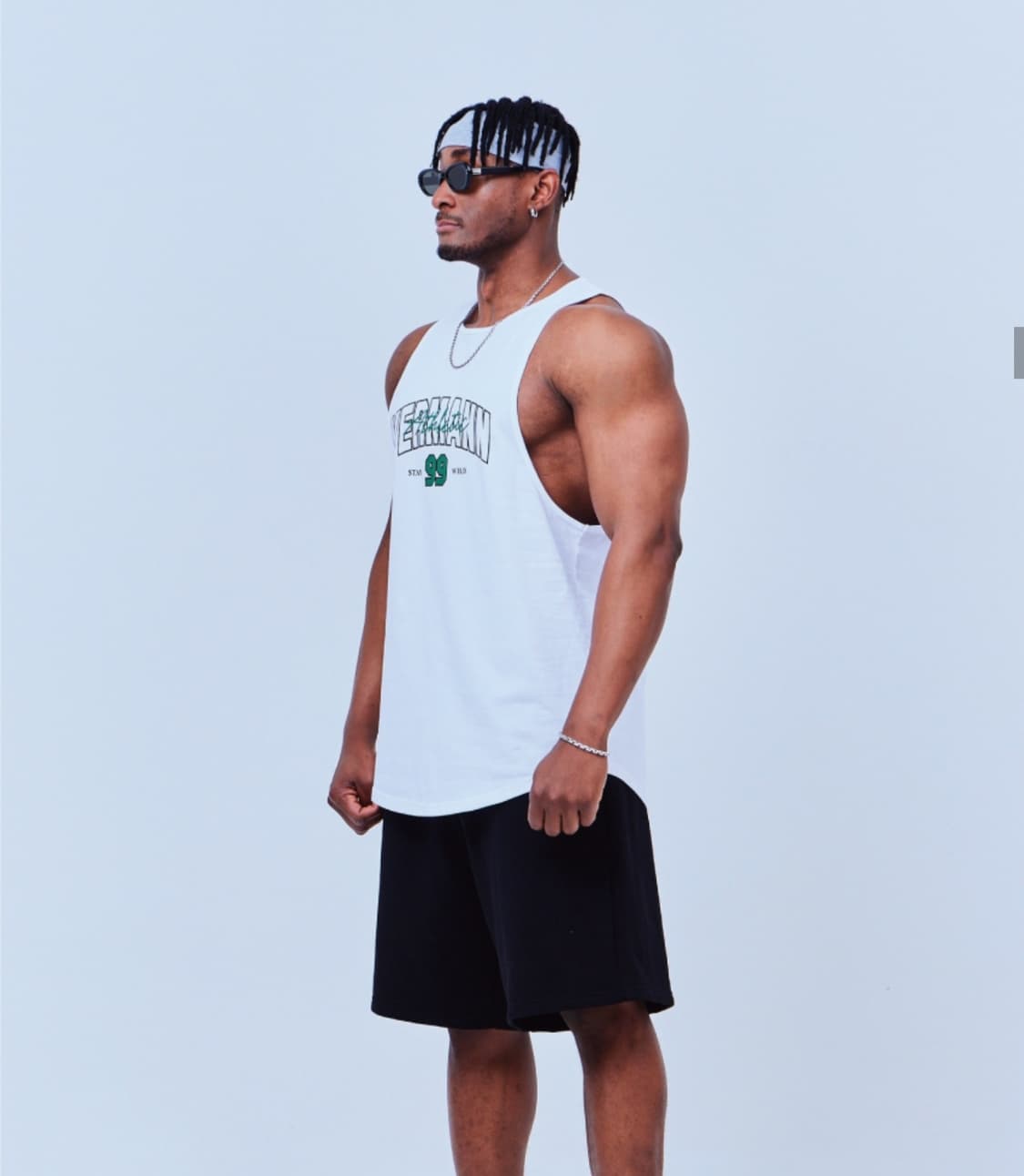 XL / 화이트 ) 베르만어패럴 99 머슬핏 나시 상품이미지2
