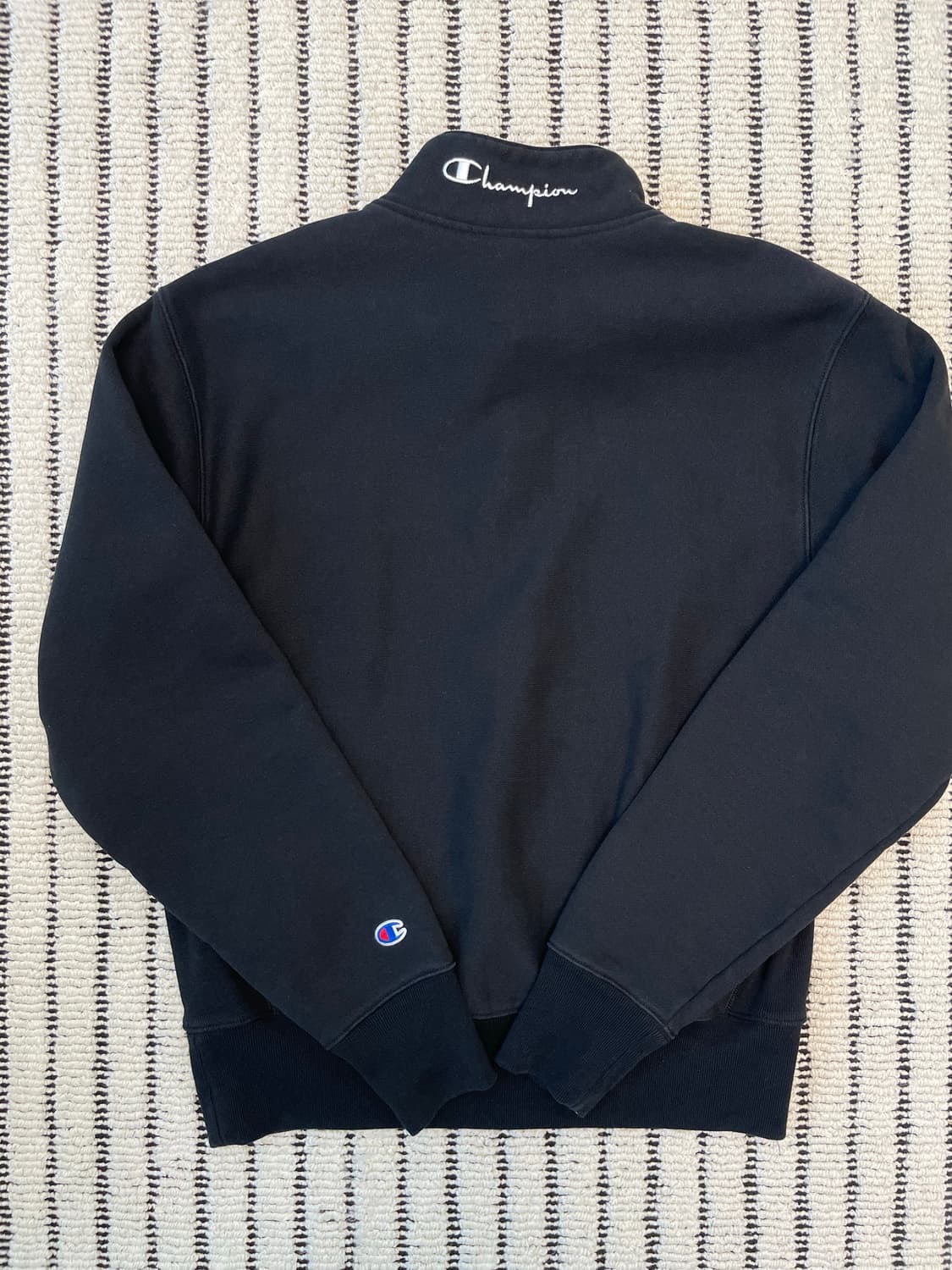 챔피온 리버스위브 버튼 풀오버 맨투맨 블랙 상품이미지5