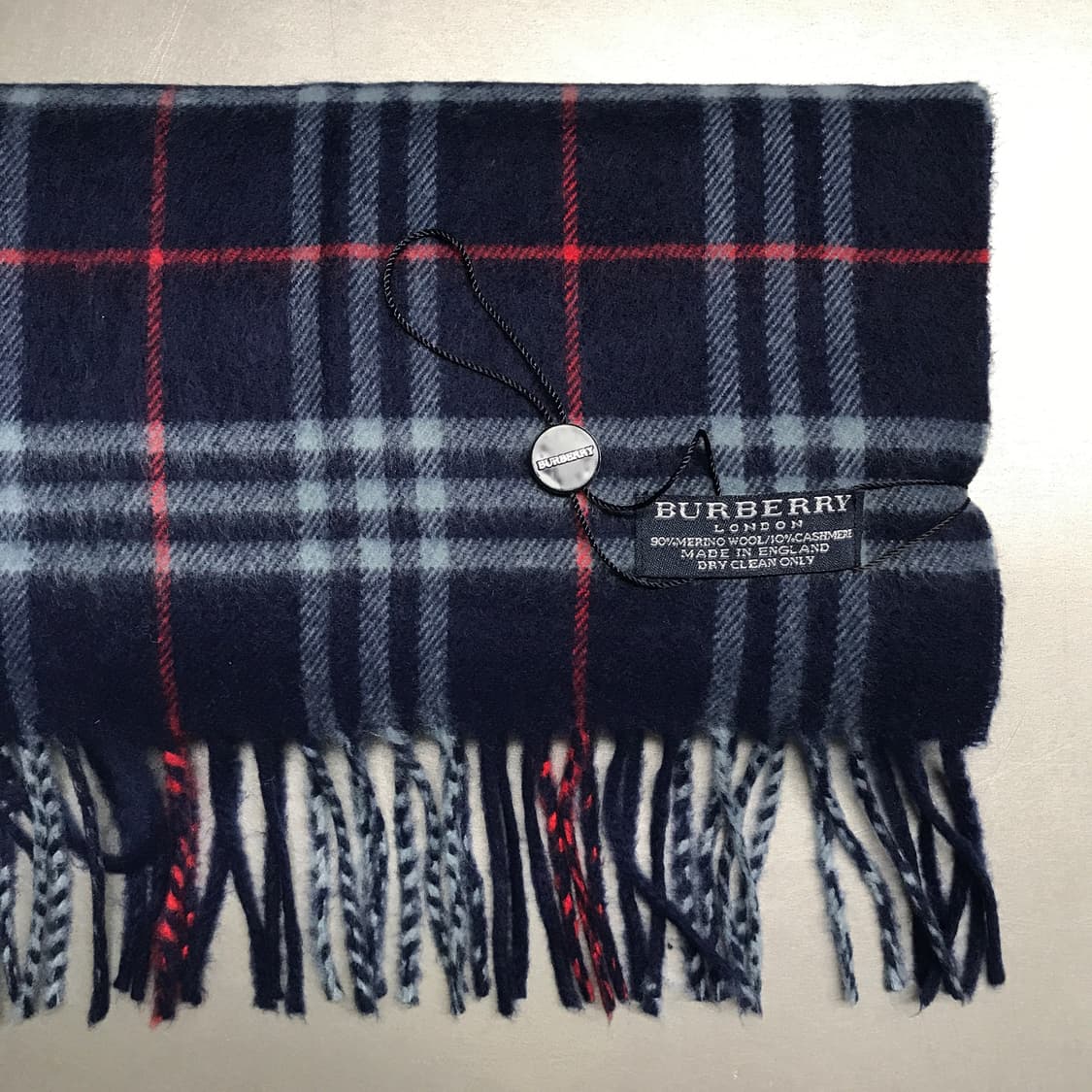 버버리 정품 메리노/캐시미어 머플러 네이비  상품이미지3