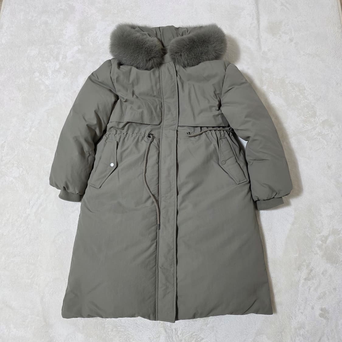 (F)여성 LAP 폭스퍼 구스다운 롱패딩 상품이미지1