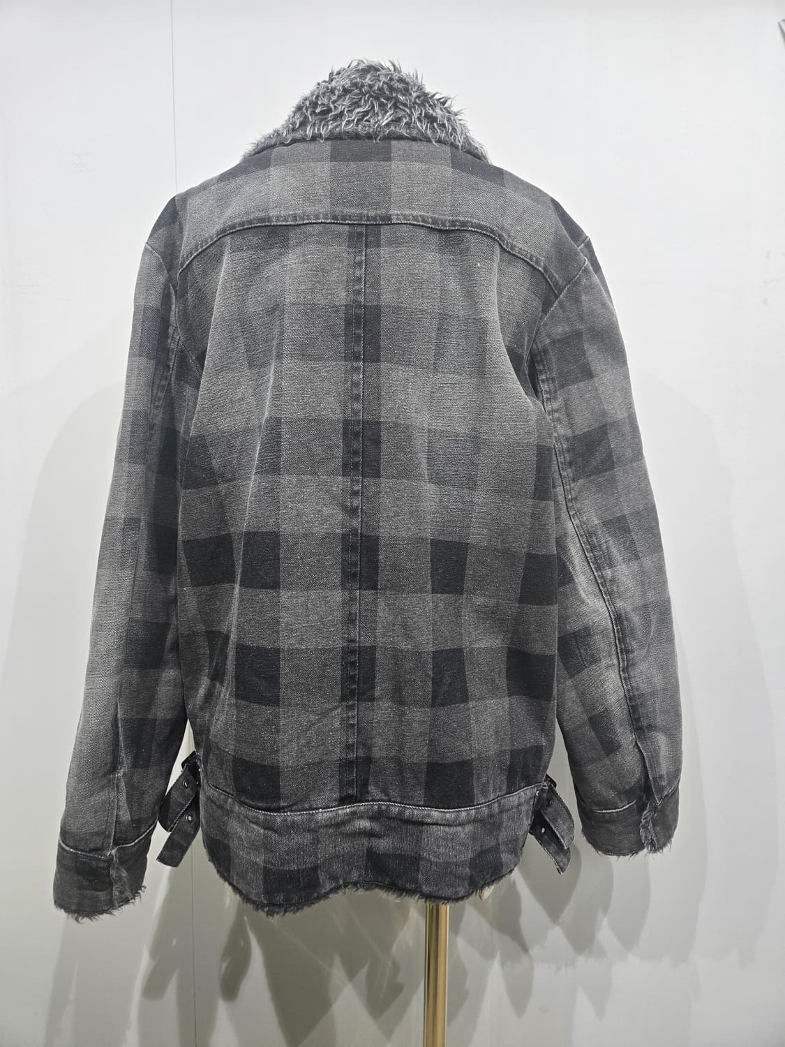 울리치 체크 패턴 퍼 카라 데님 자켓 상품이미지4