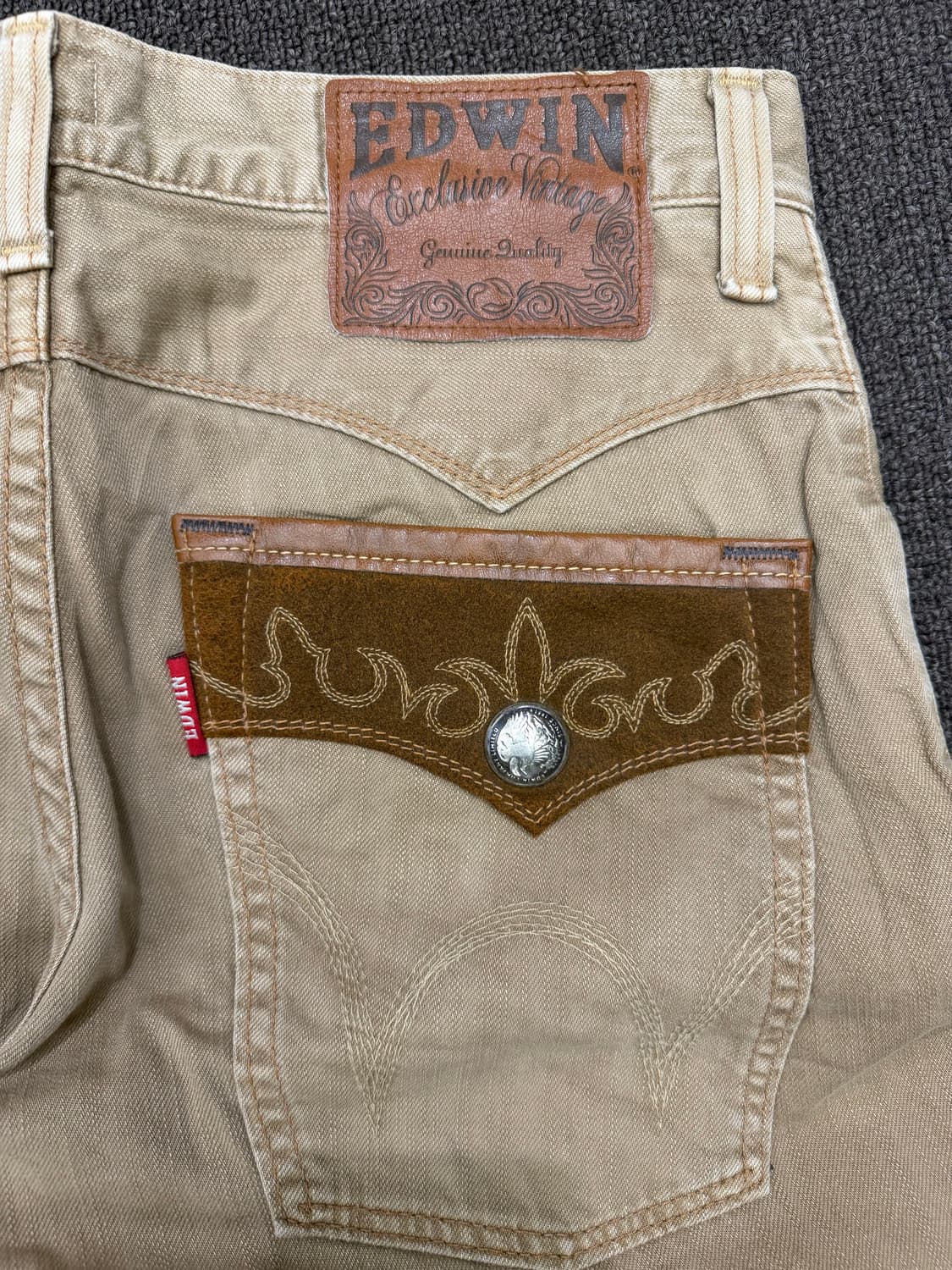 32)에드윈 빈티지 웨스턴 콘쵸 베이지 데님팬츠 상품이미지5