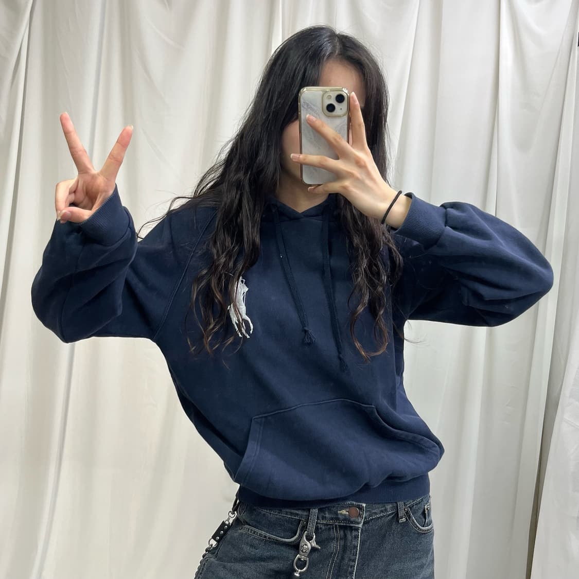 Polo navy big pony hoody 상품이미지2