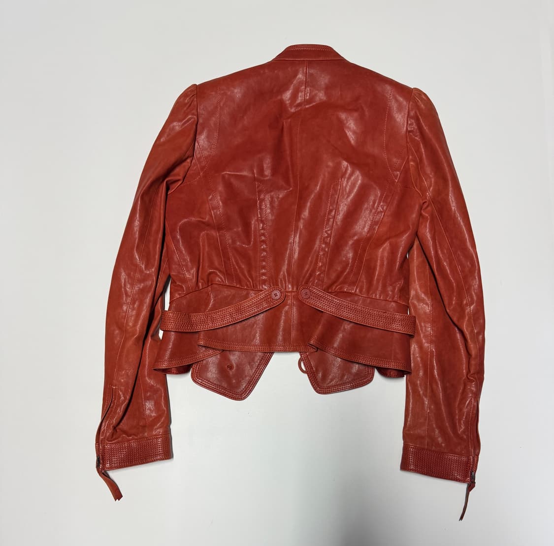 여성 오즈세컨 빈티지 리얼 양가죽 크롭 자켓 44 상품이미지2