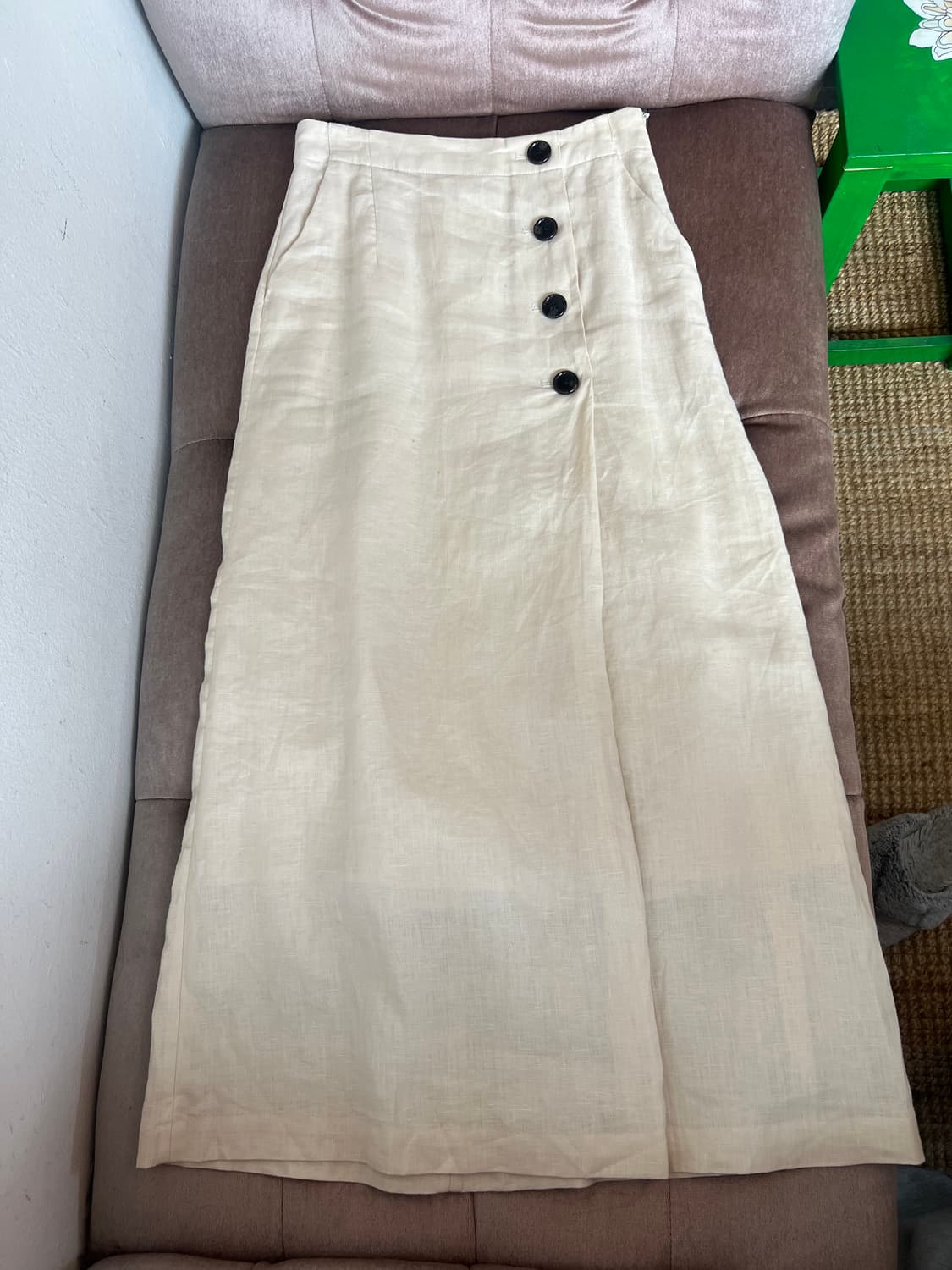 슬로베이에나 SLOBE 여성 크림베이지 린넨스커트 상품이미지4