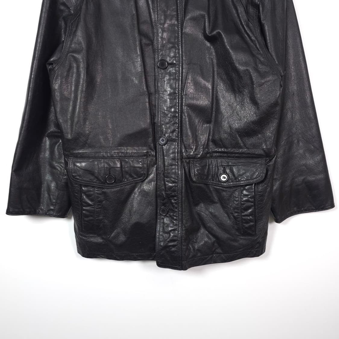 VINTAGE 90s 리얼 양가죽 오버핏 하프 코트 M 상품이미지4