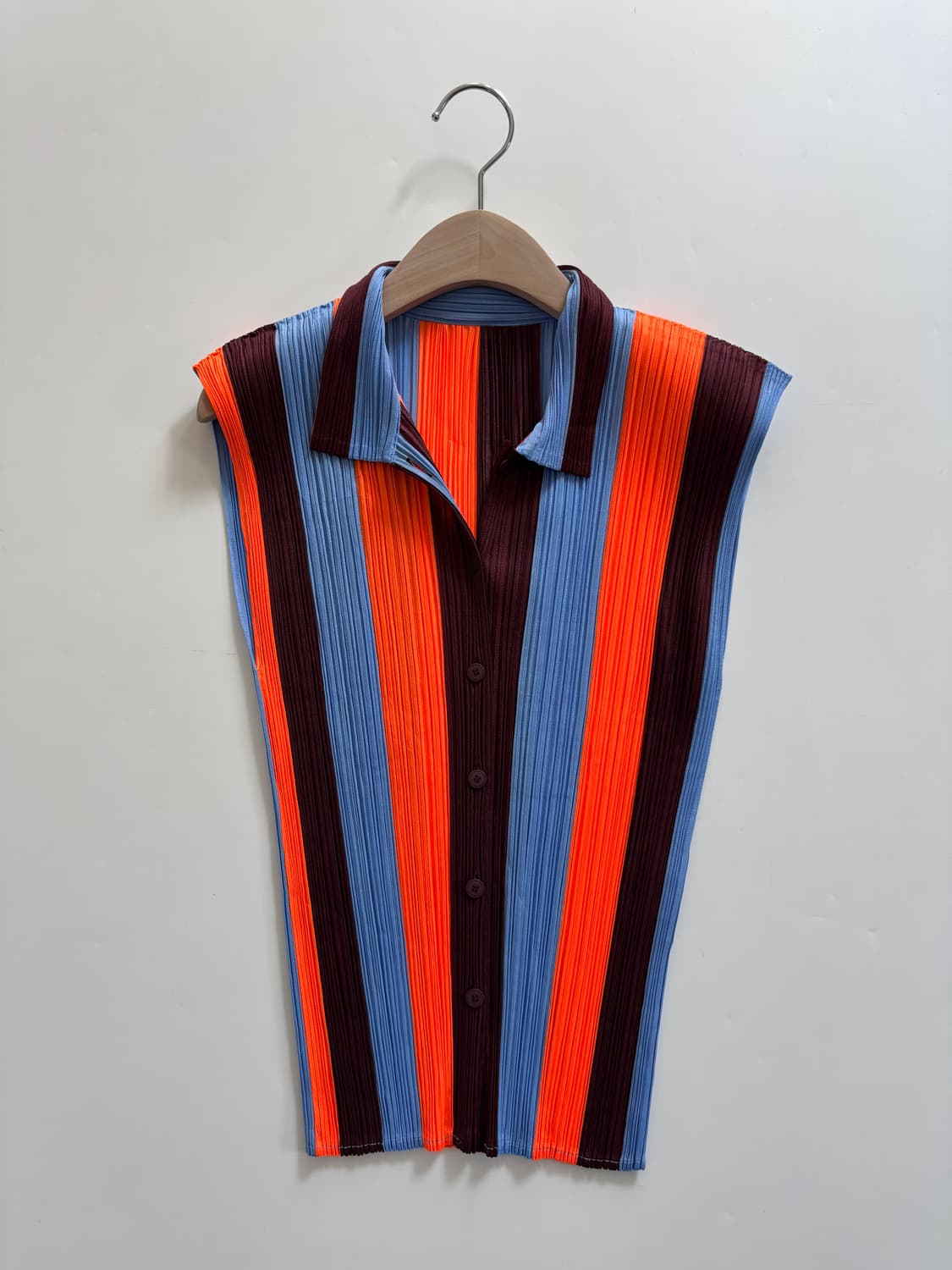 Pleats Please 플리츠플리즈 3색 스트라이프 패턴 슬리브리스 탑 상품이미지3