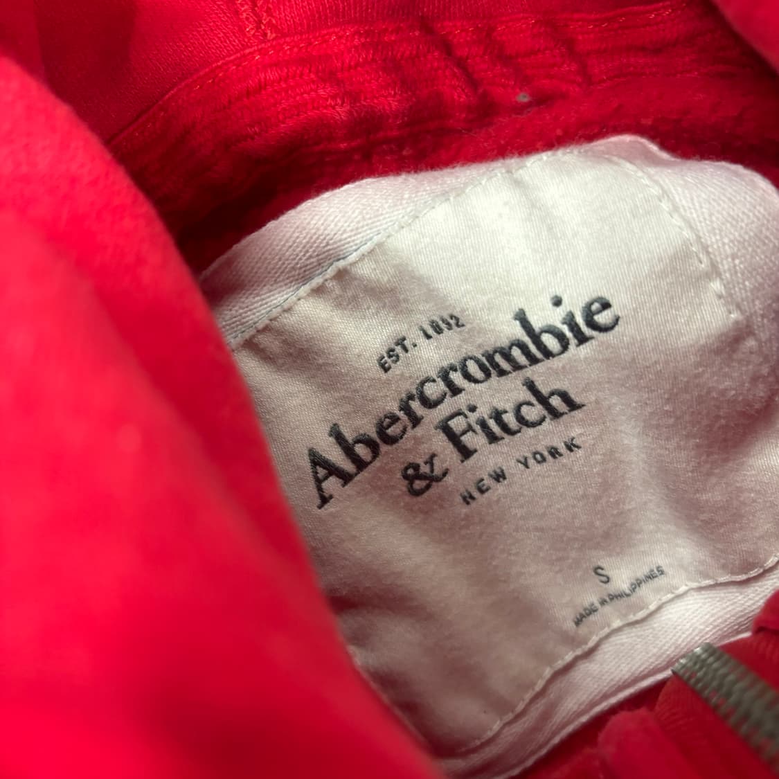 아베크롬비 레드 딱붙 후드집업 상품이미지5