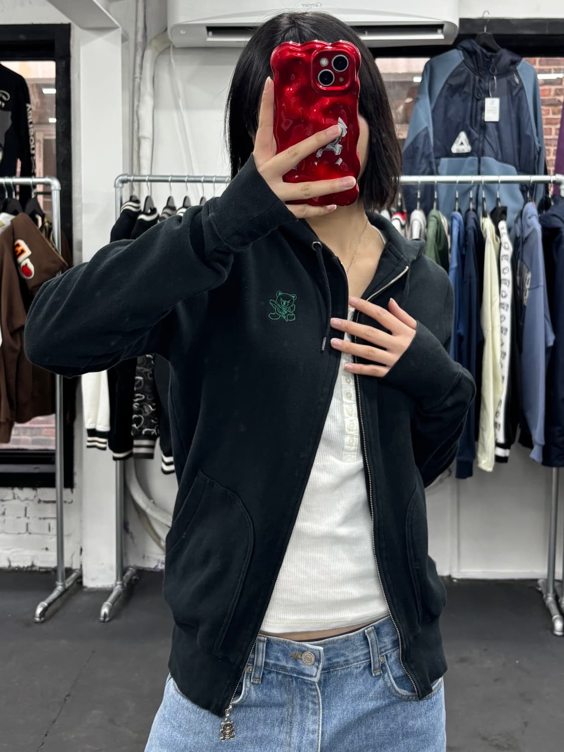 히스테릭 글래머 퍽베어 후드집업 상품이미지2